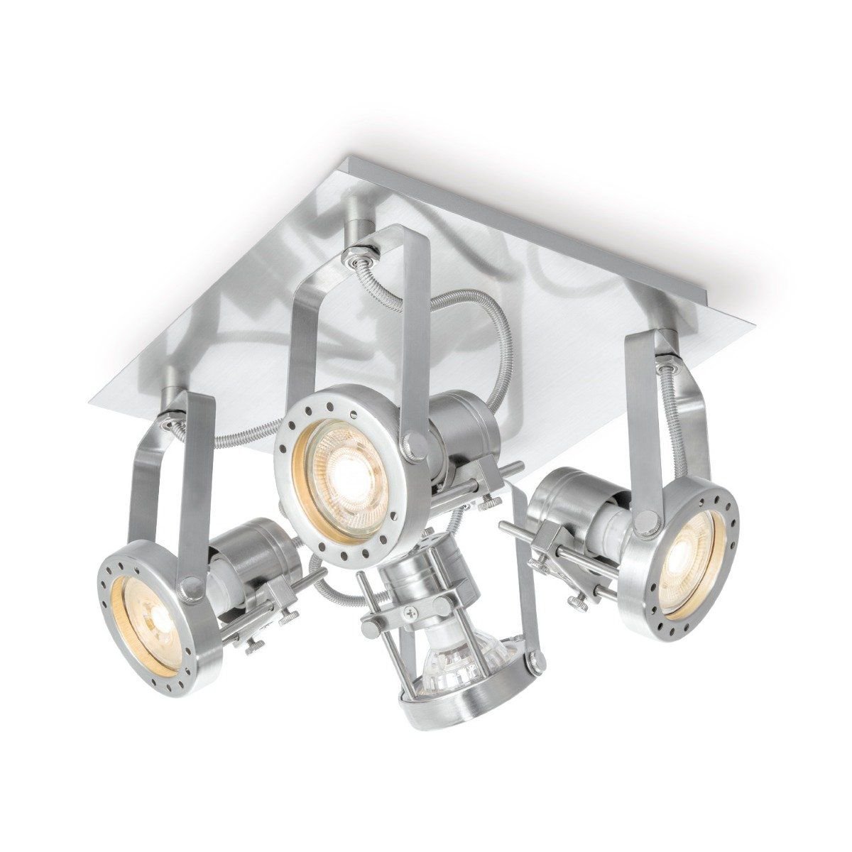 LED Surface-mounted spotlight Robo V4 - dimmable - brushed steel