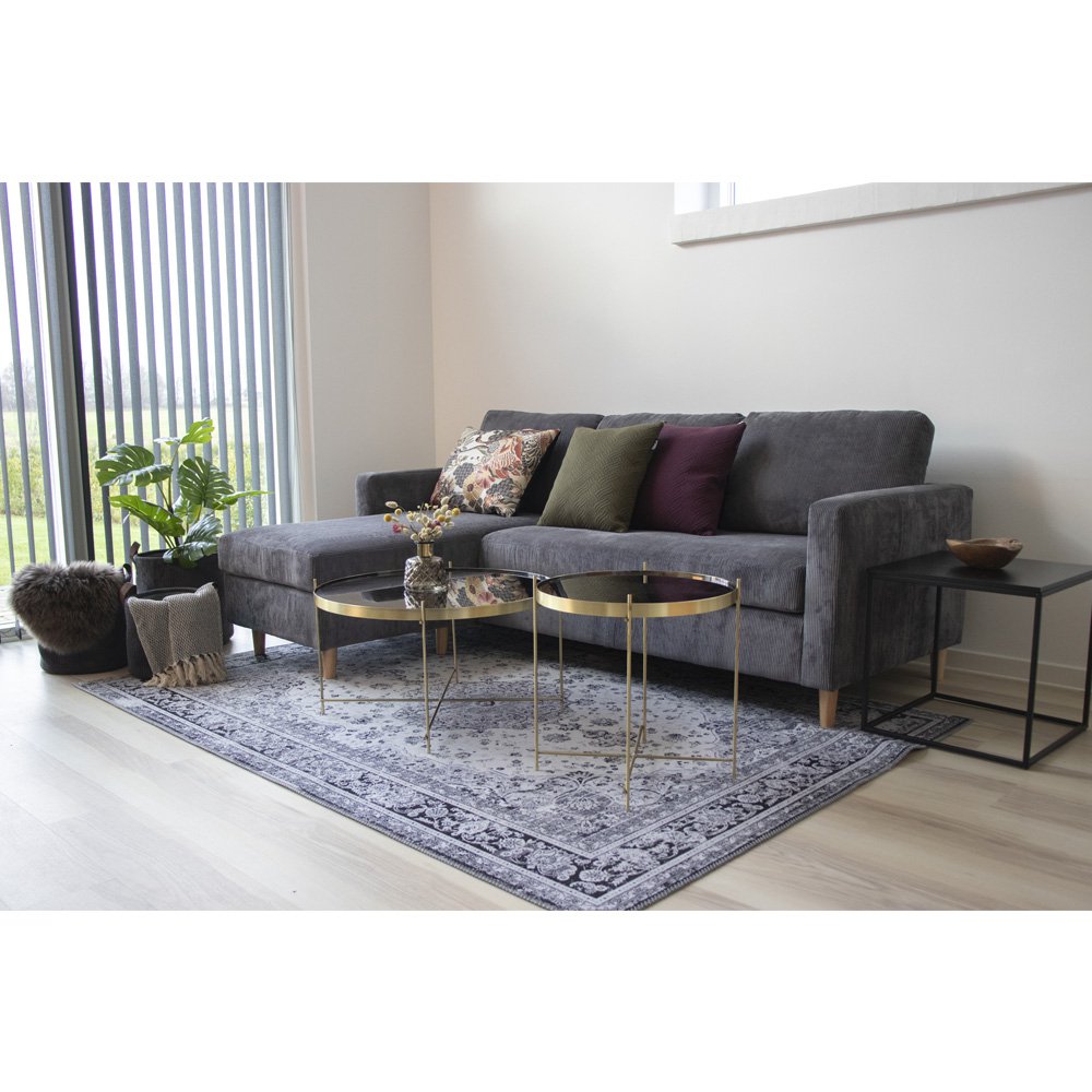 Venezia Coffee Table - Brass-colored steel with glass, Ø70x40 cm