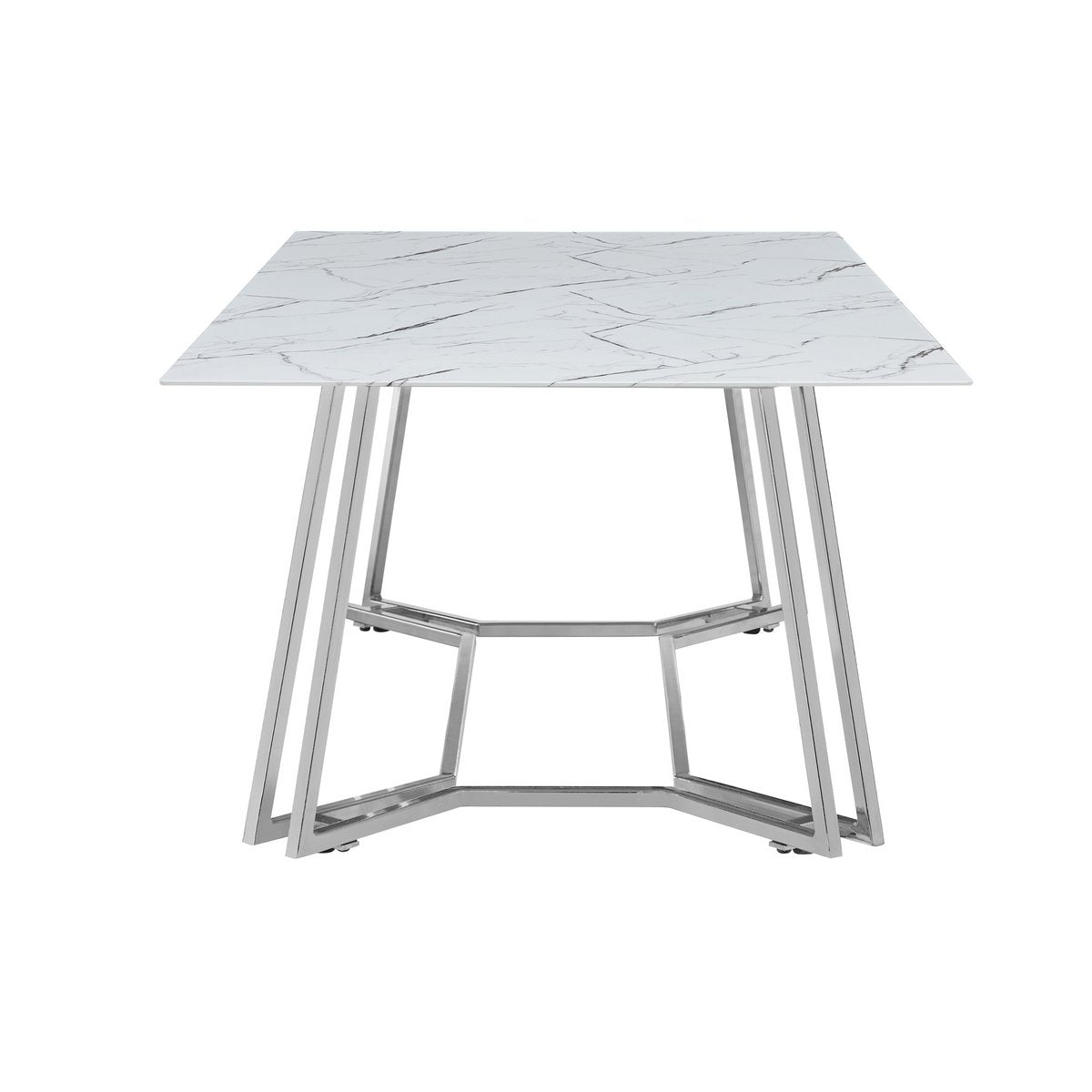 Salontafel 110x60 cm Chique Salontafel met Witte Marmerlook |woon-meubel.nl