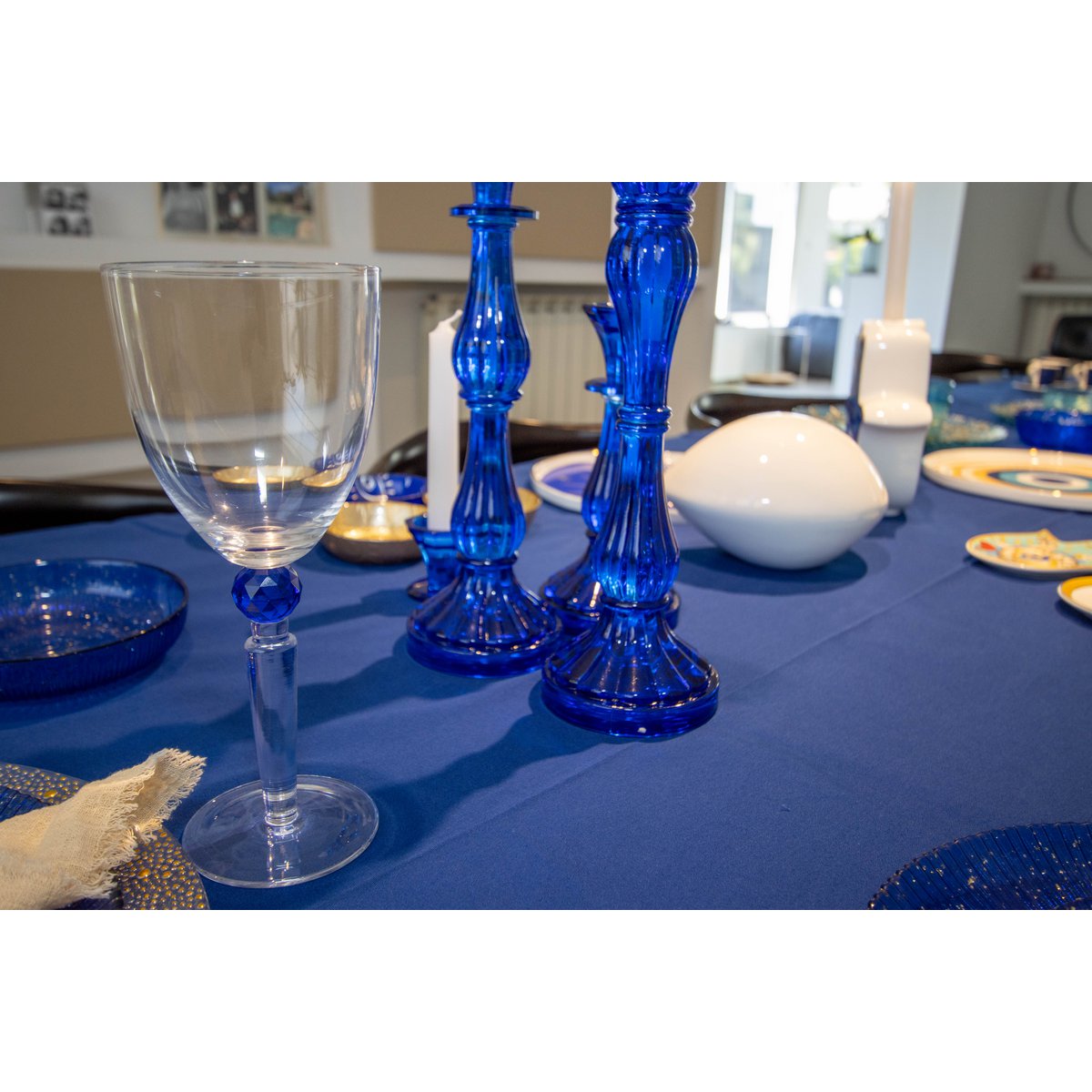 Aulica Wijnglazen – Set van 4 Glazen met Blauwe Diamantvoet – Marie Design