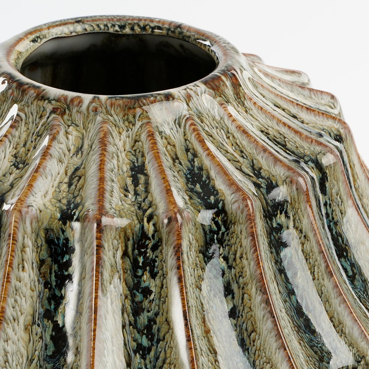Pippa Vaas - H33 x Ø27 cm - Keramiek - Groen |woon-meubel.nl