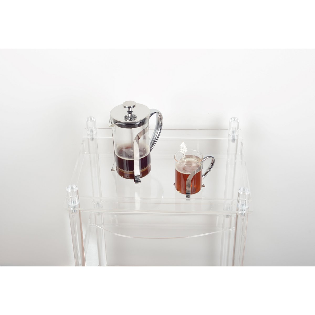 Set van 2 Aulica Koffiekopjes – Glas met Zilveren Decor – 200 ml | www.woon-meubel.nl