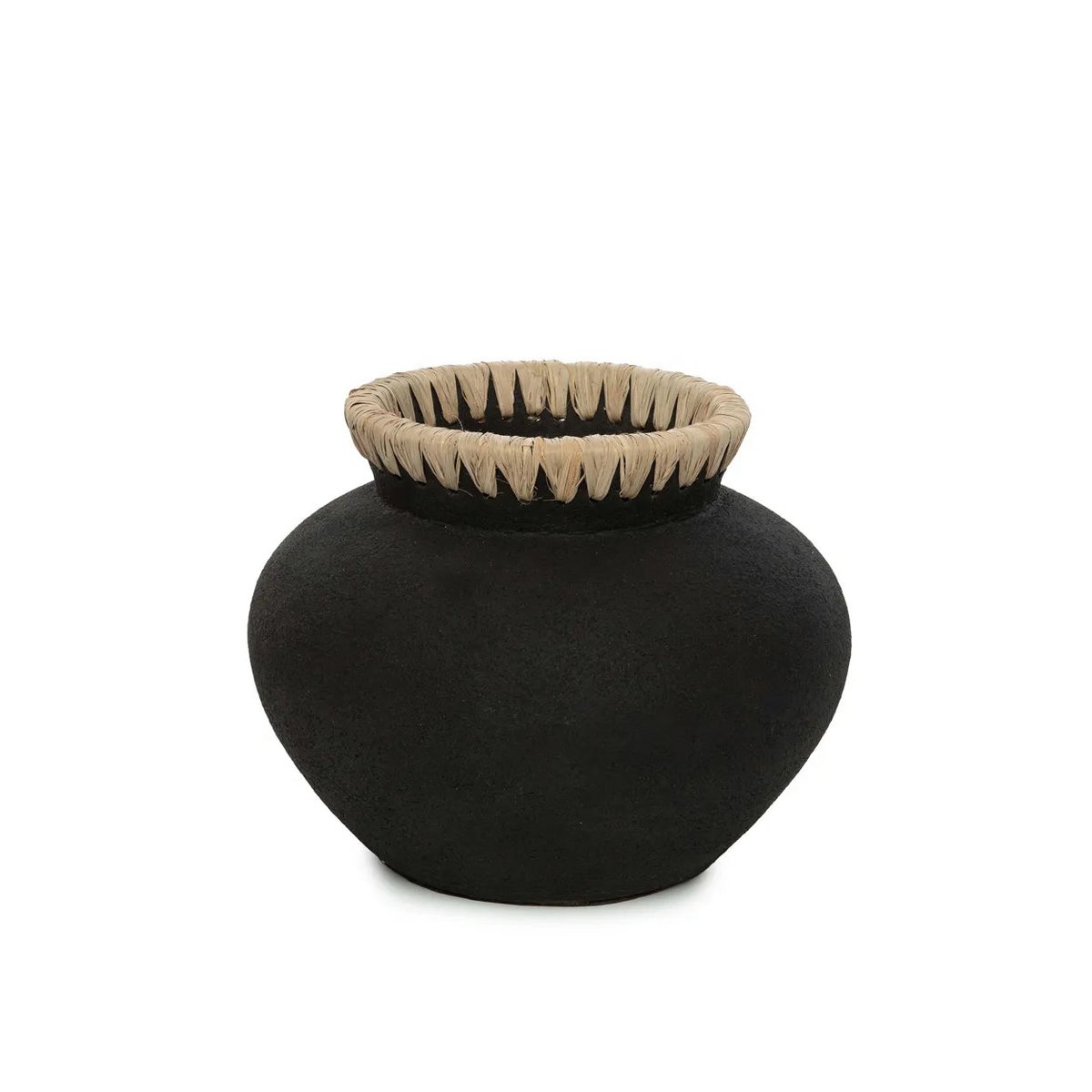 Terracotta Vaas handgemaakt - Zwart Naturel | woon-meubel.nl