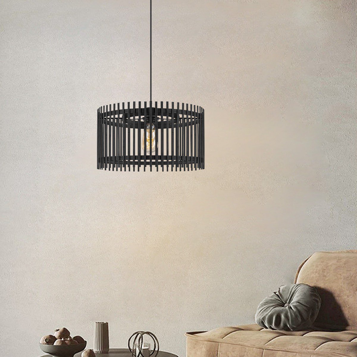 Bohemien Hanglamp Bamboe kap Ø40 x 126 cm (B X H) |woon-meubel.nl