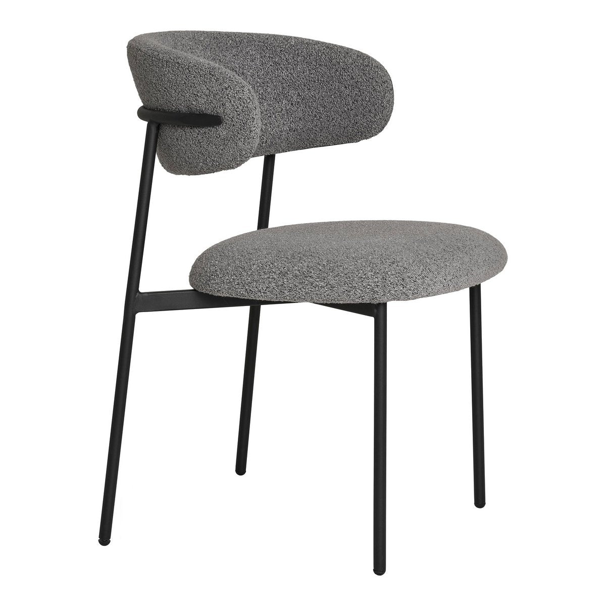 Mira Eetkamerstoel - bouclé grijs - Set van 2 |woon-meubel.nl
