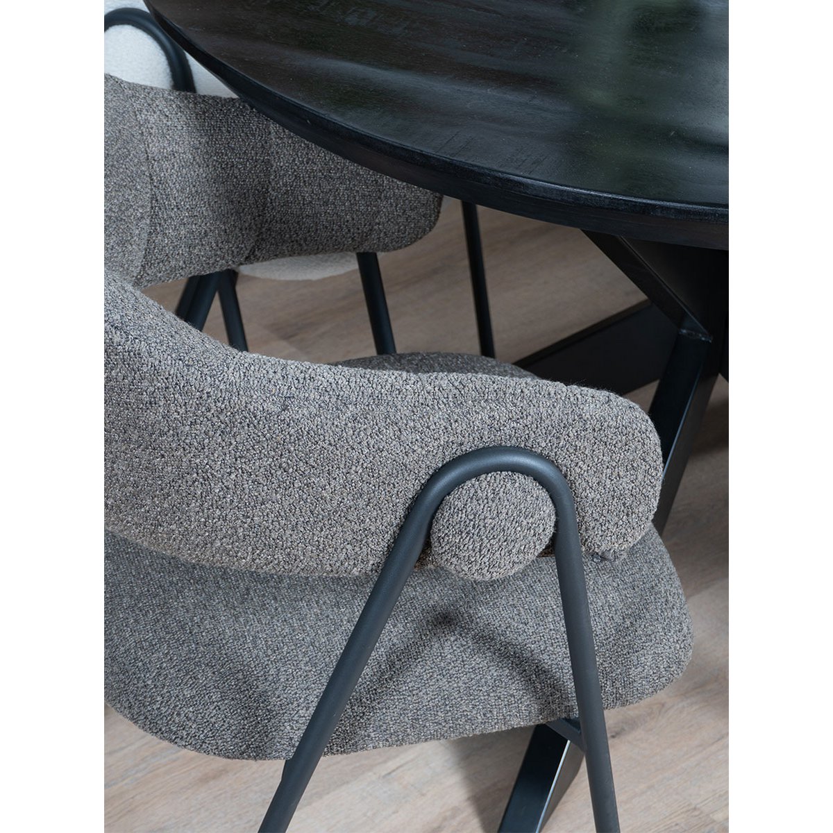 Eetkamerstoel Lio Brown, Bouclé, Luxe Design |woon-meubel.nl