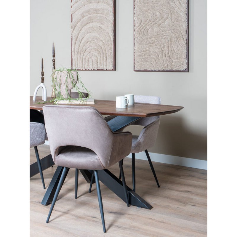 Eettafel Felix – Espresso Mangohout – 220 x 100 cm |woon-meubel.nl
