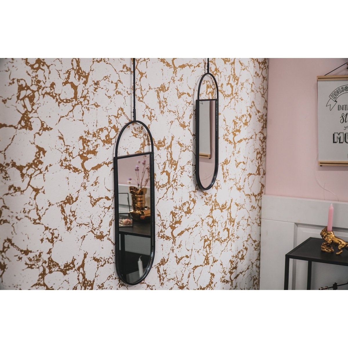 Metal Wall Mirrors - Set of 2