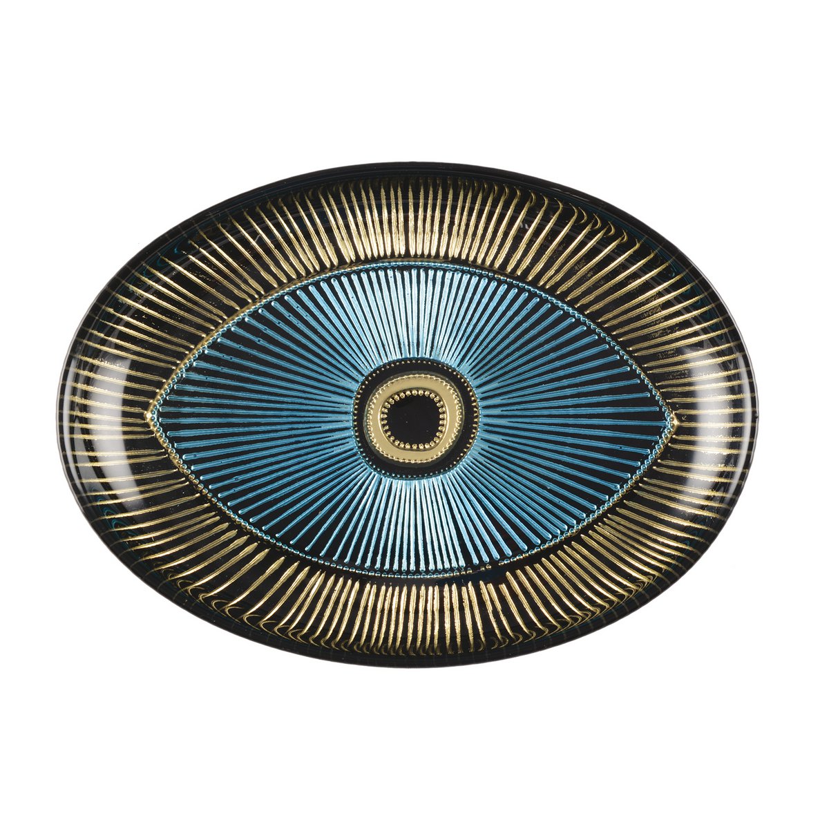 Aulica Ovale Oog-schaal – Goud – Luxe Glazen Presentatieschaal |woon-meubel.nl