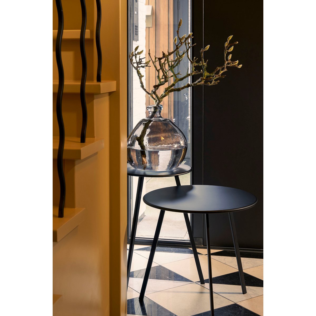 Bijzettafel Seatle - Buiten - Zwart - Metaal H50 x Ø50 |woon-meubel.nl