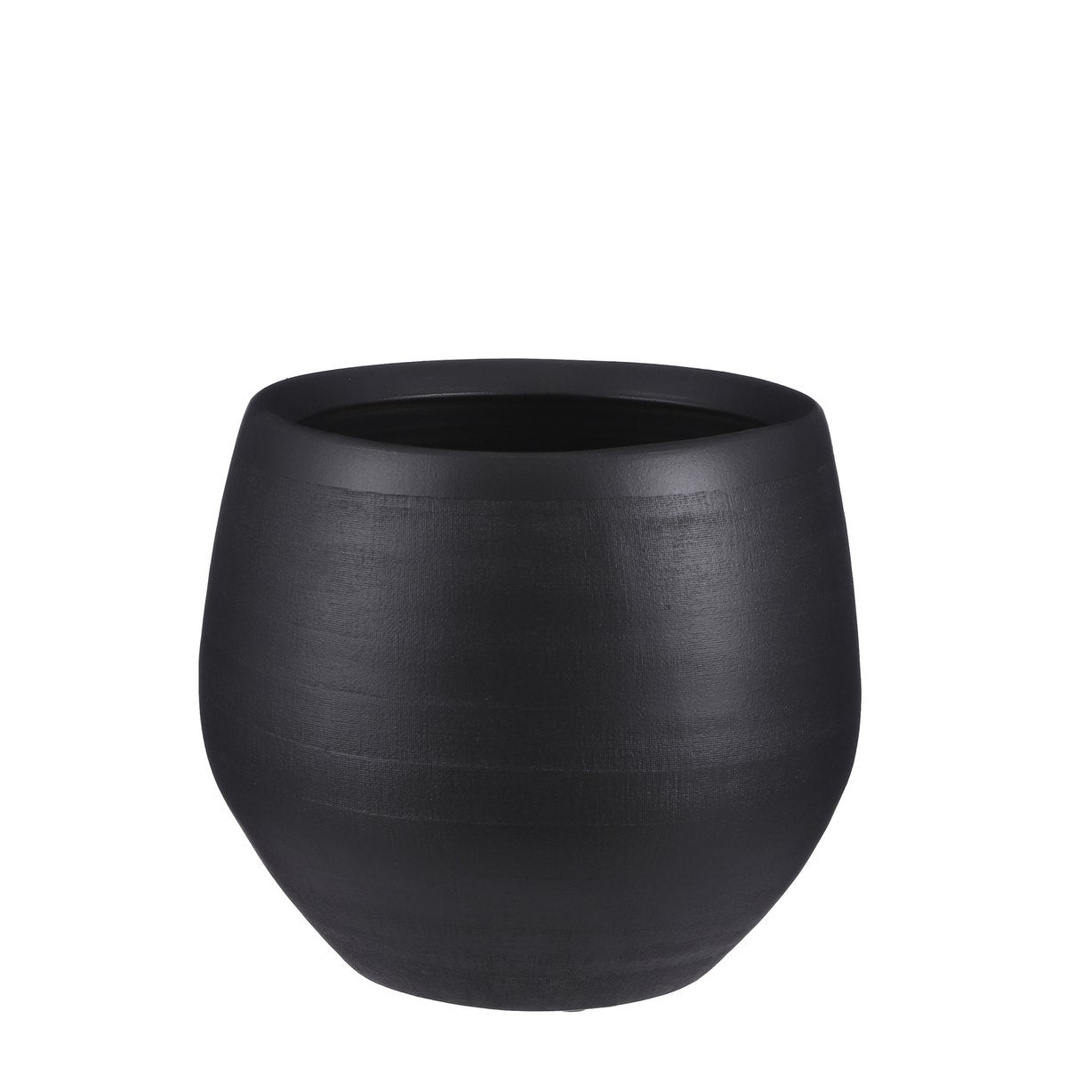 Cache-pot Douro - H25 x Ø29 cm - Terre cuite - Mat - Noir