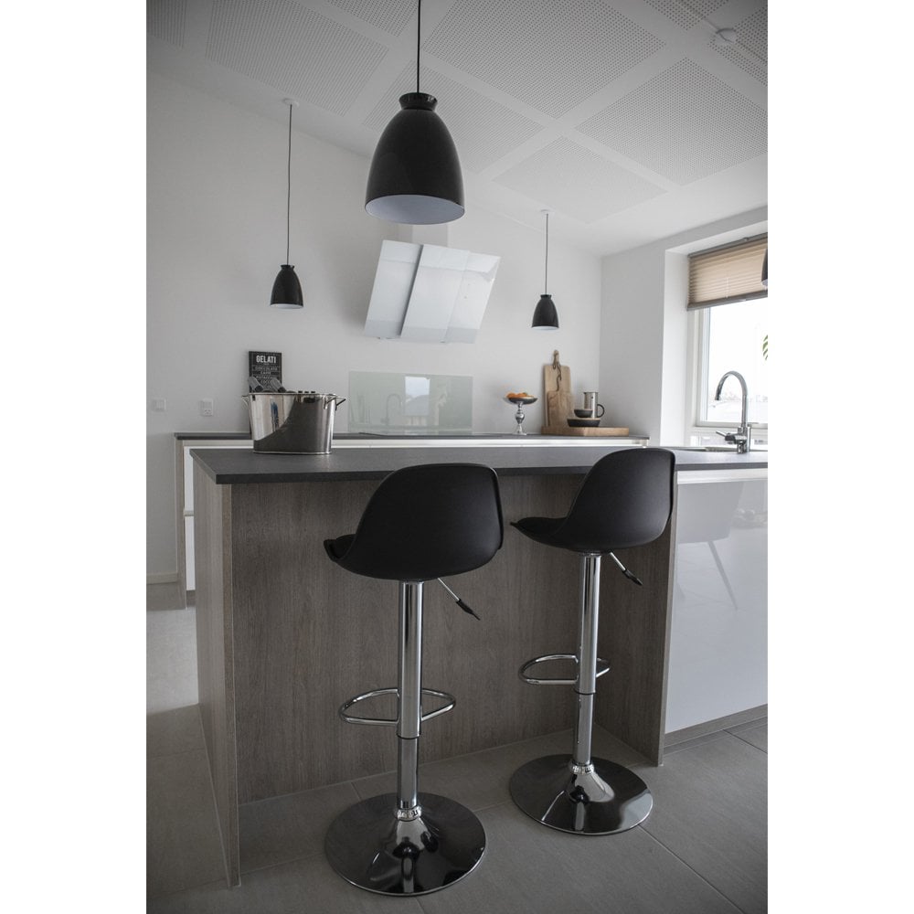 Trondheim Barstoel -zwart kunstleer- set van 2 |woon-meubel.nl