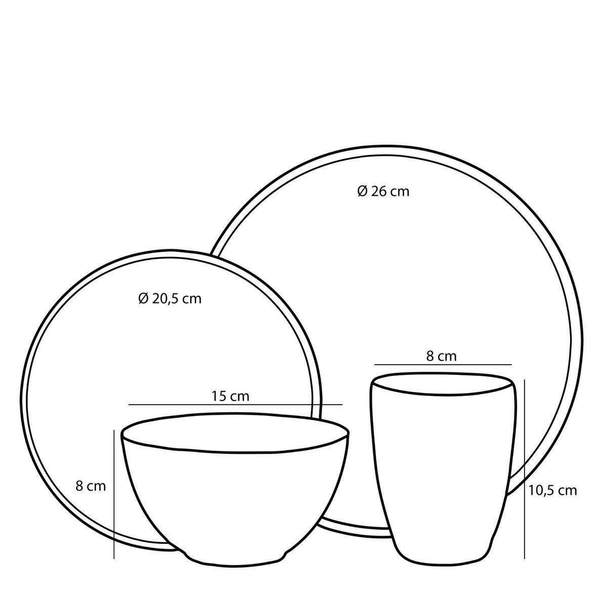 Tabo Dinnerware Set 4 Persons - Green