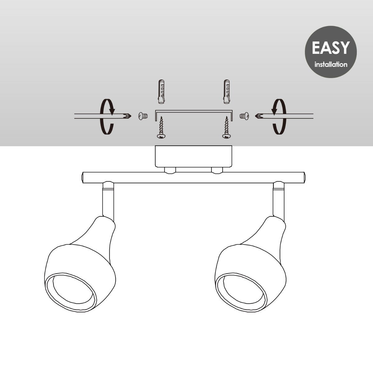 LED Surface-mounted spotlight Vaya 2 - incl. dimmable LED lamp - steel