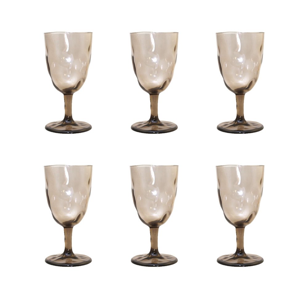 Set van 6 Acryl Bruine Wijnglazen – Aulica Marie Design |woon-meubel.nl