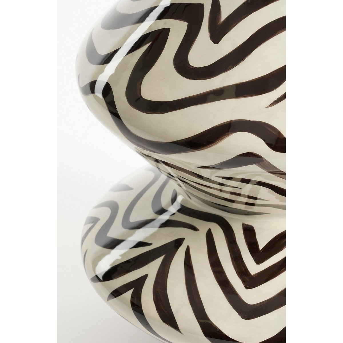Vase Stratt - H38 x Ø21 cm - Céramique - Noir, Blanc