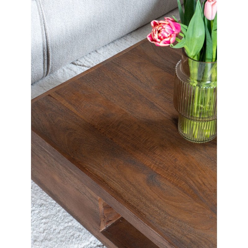 Salontafel Bram – Espresso Mangohout – 80 x 80 cm|woon-meubel.nl