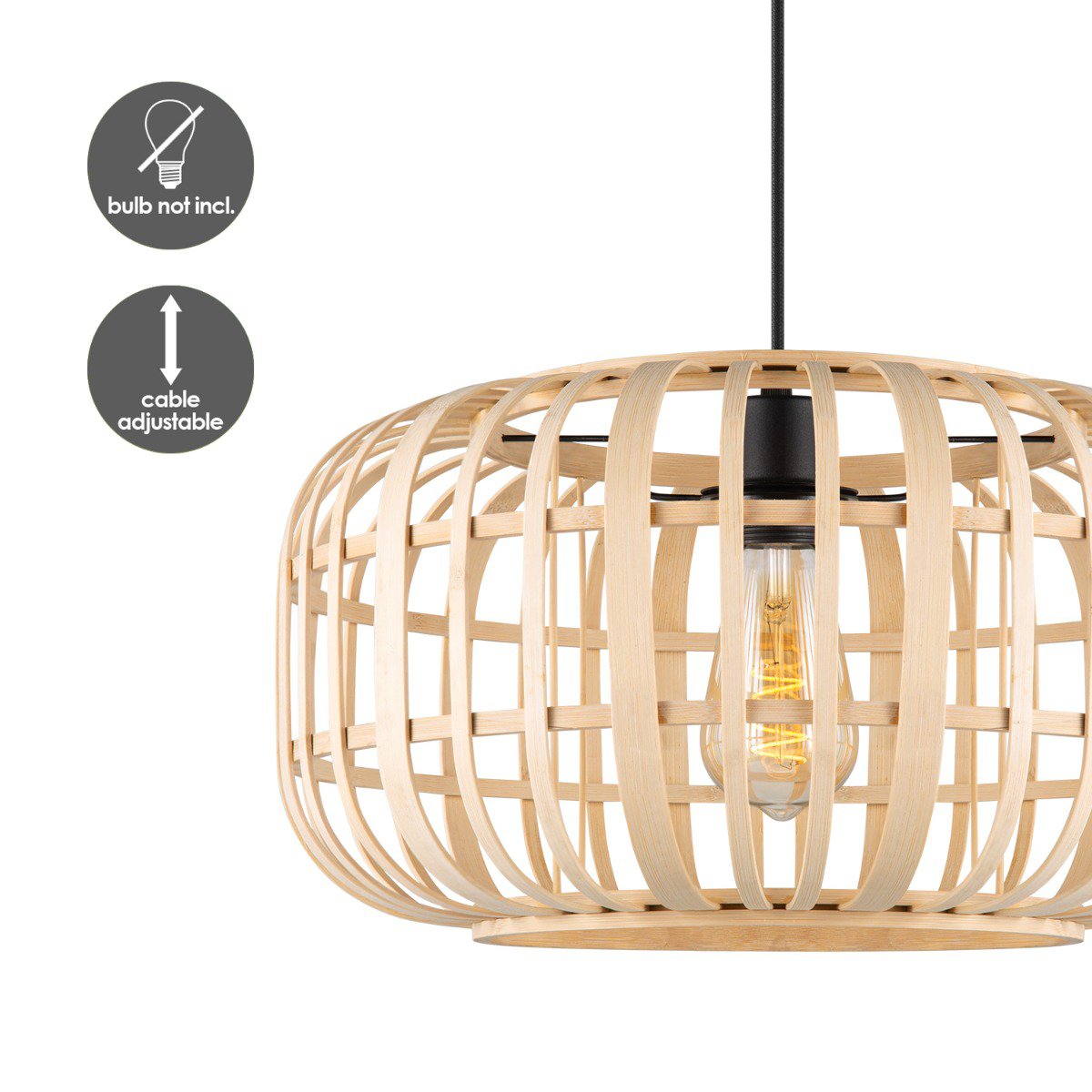 Boheemse Hanglamp Bamboe Lampenkap 40 x 126 cm |woon-meubel.nl