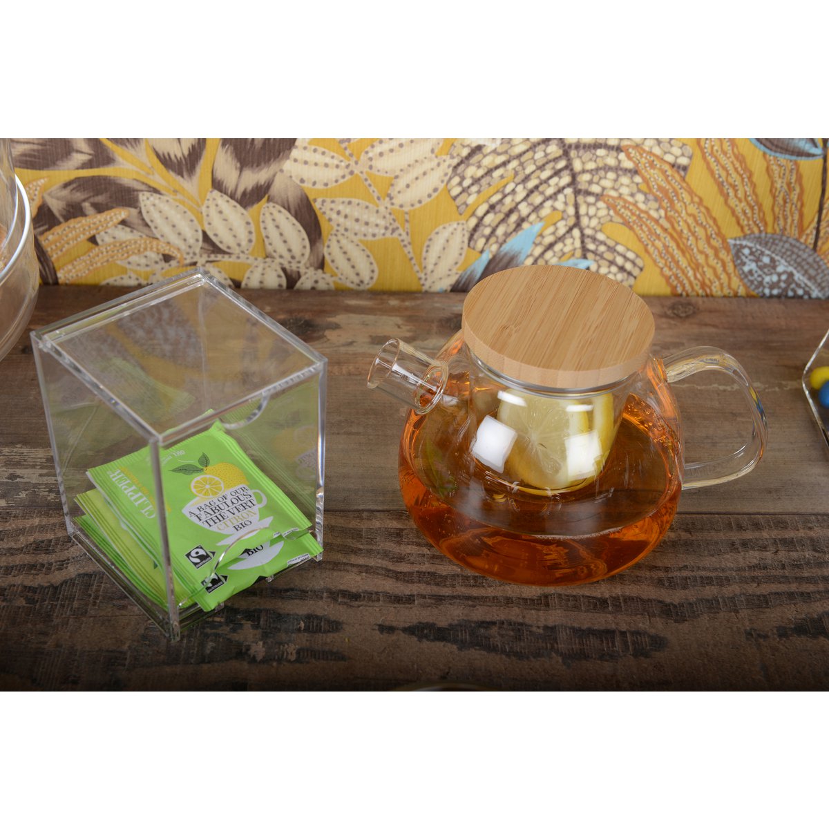 Glazen Theepot met Houten Deksel – Aulica – 1L – Hittebestendig |woon-meubel.nl