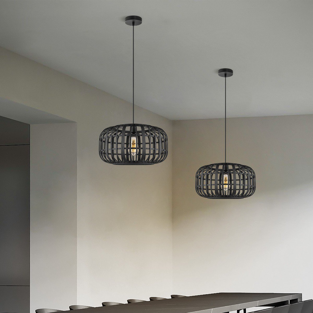 Boheemse Hanglamp Bamboe Lampenkap 40 x 126 cm (B X H)