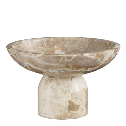 Bol sur pied Finnos - H11 x Ø25 cm - Marbre - Beige