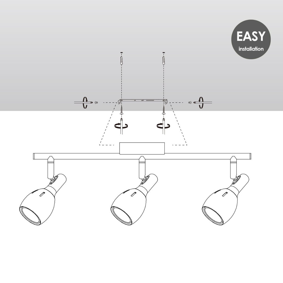 LED Surface-mounted spotlight Novi 3 - incl. dimmable LED lamp - Copper