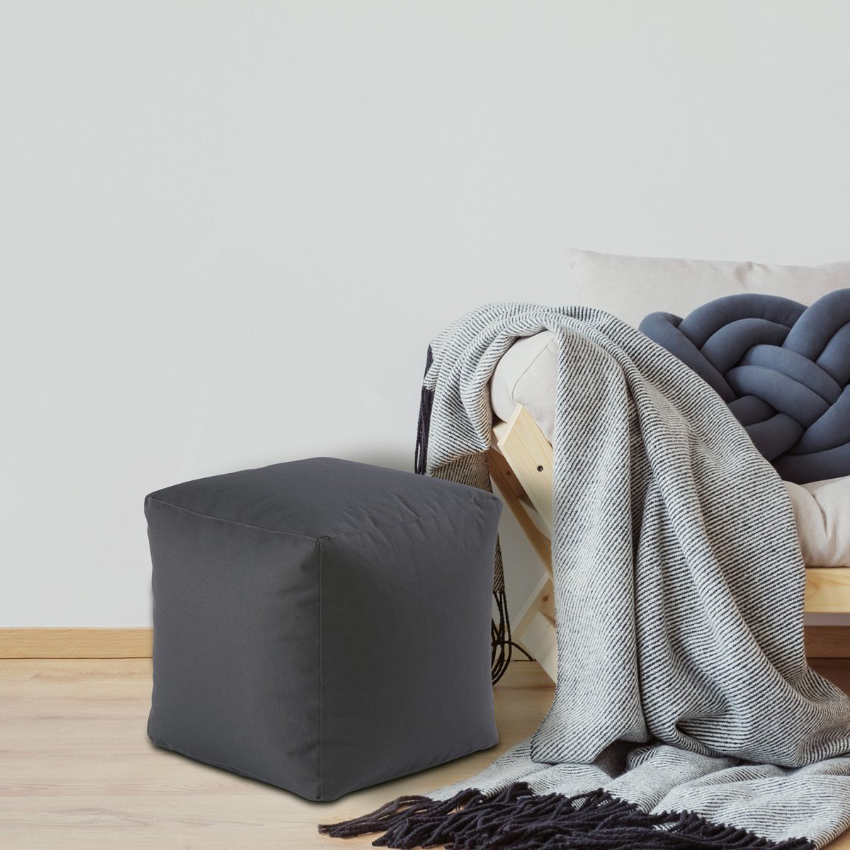 Vierkante Waterdichte Poef / Voetsteun – 45x45x45 cm | Nylon | Voor Binnen & Buiten | Voglrieder