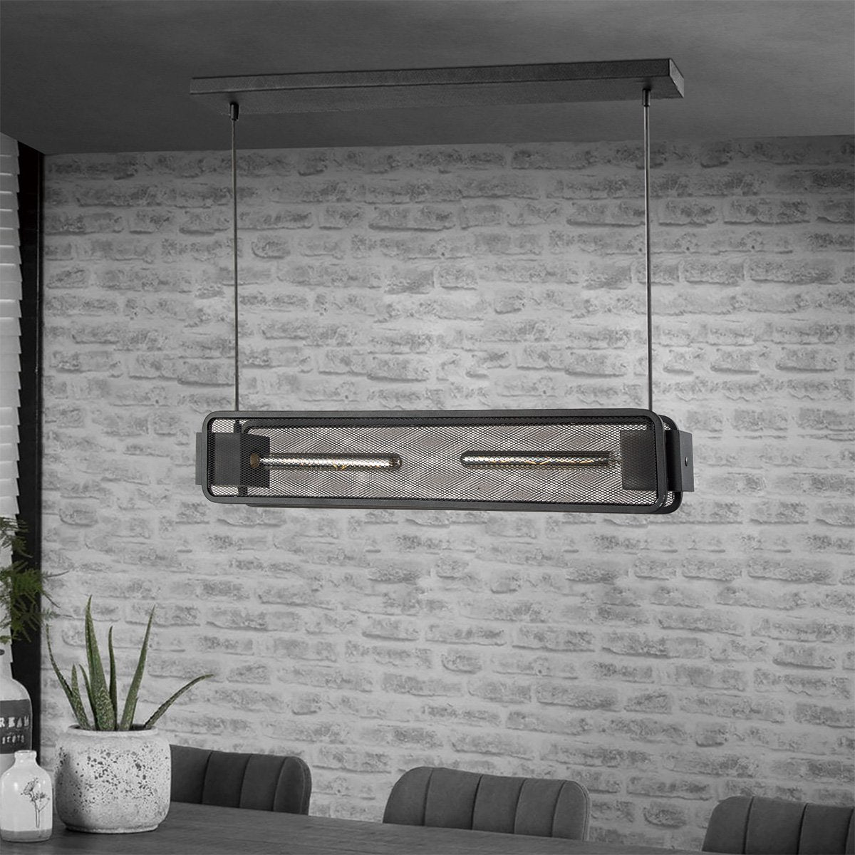 Hanging lamp Weave - Black - 80x12x150cm