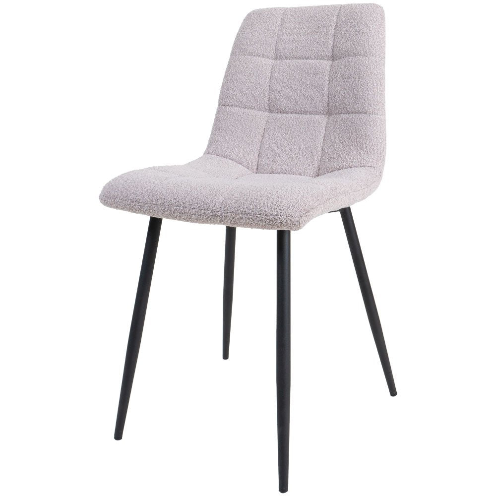Eetkamerstoel Jenna – Bouclé – Naturel |woon-meubel.nl