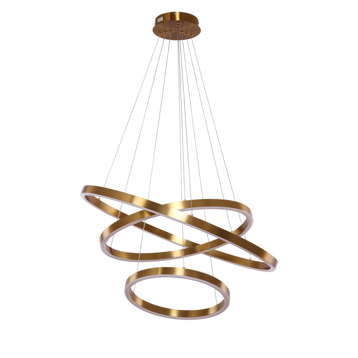 Copper Gold 3-Ring Hanglamp – Dimbare LED Plafondlamp |woon-meubel.nl