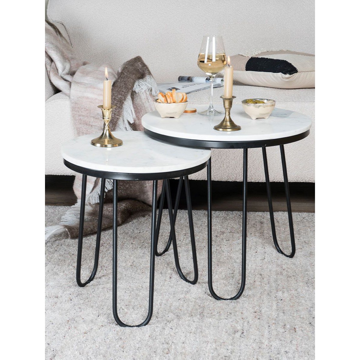 Salontafel Milan - Marmer - 49 cm |woon-meubel.nl