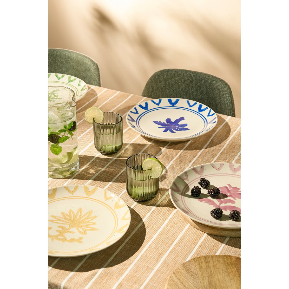Clayton Dinerbord  - Set van 4 - Groen, Blauw, Geel, Lila |woon-meubel.nl
