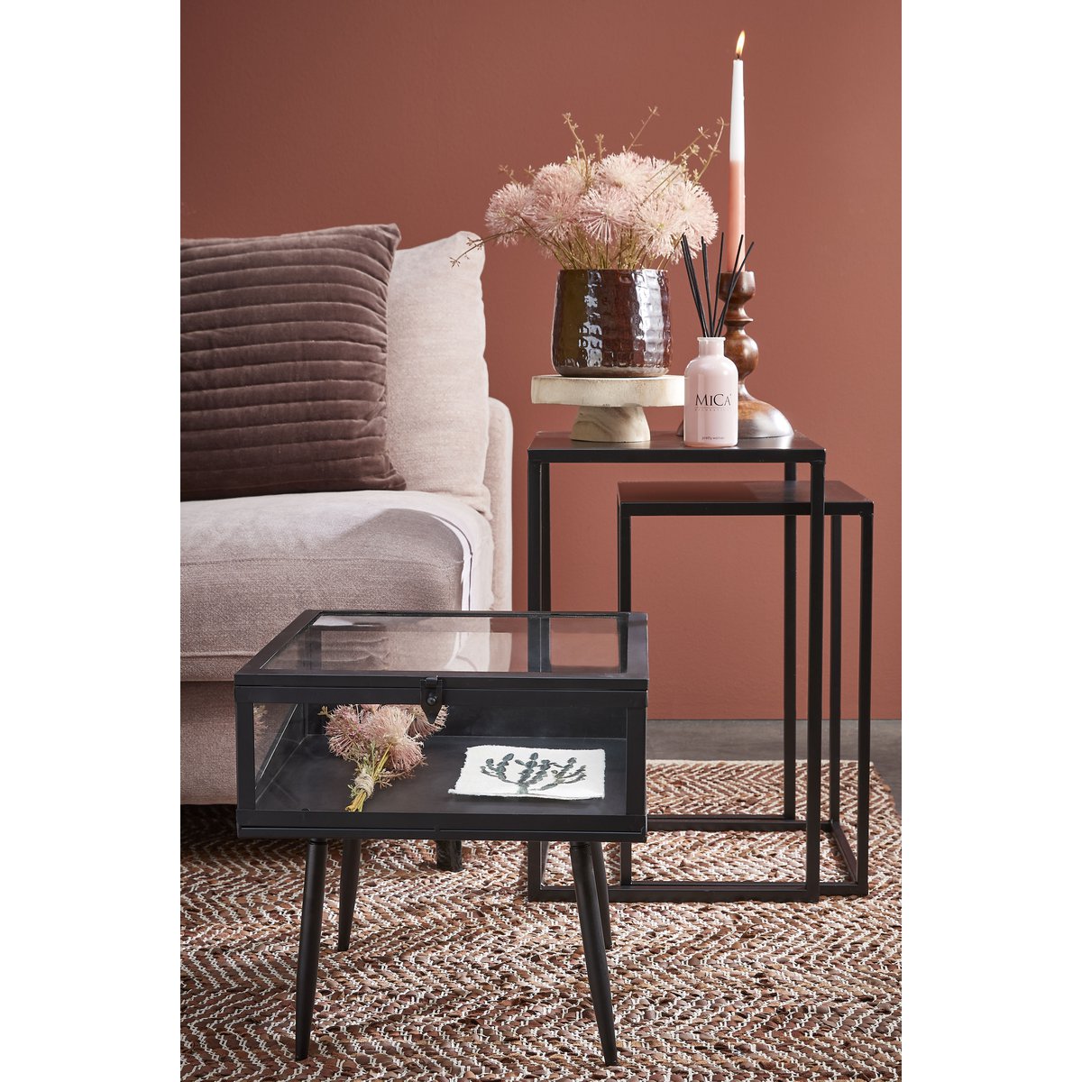 Pia Plant Stand - H11 x Ø30 cm - Wood - Light Brown