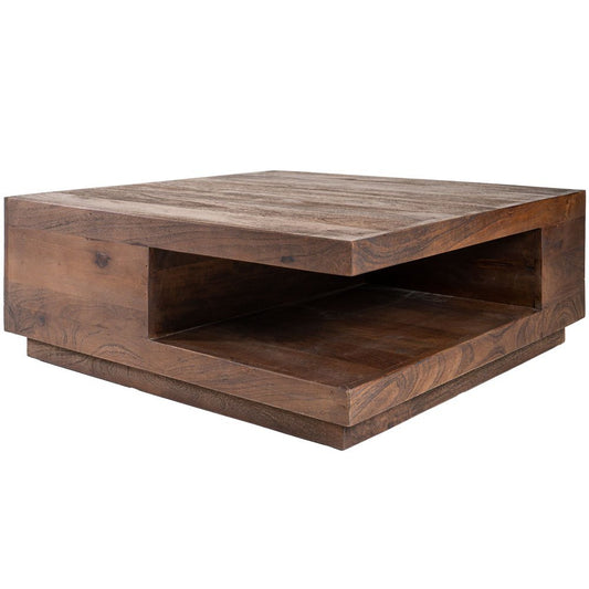 Salontafel Bram – Espresso Mangohout – 80 x 80 cm|woon-meubel.nl