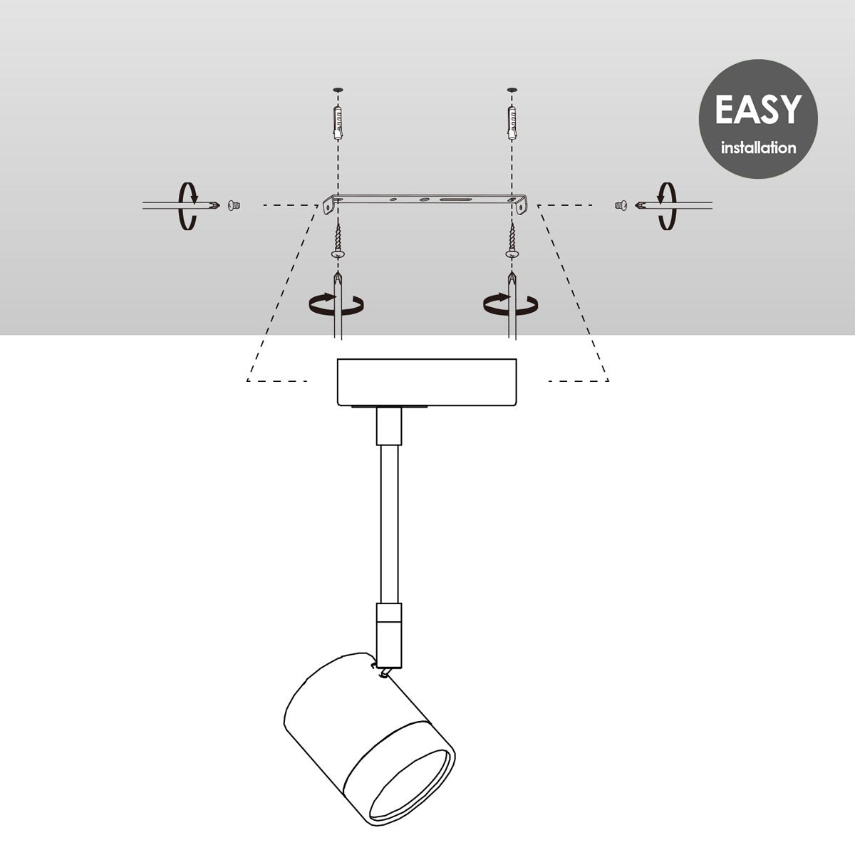 LED Surface-mounted spotlight Manu - incl. dimmable LED lamp - white