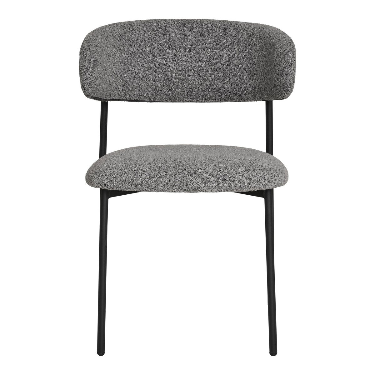 Mira Eetkamerstoel - bouclé grijs - Set van 2 |woon-meubel.nl