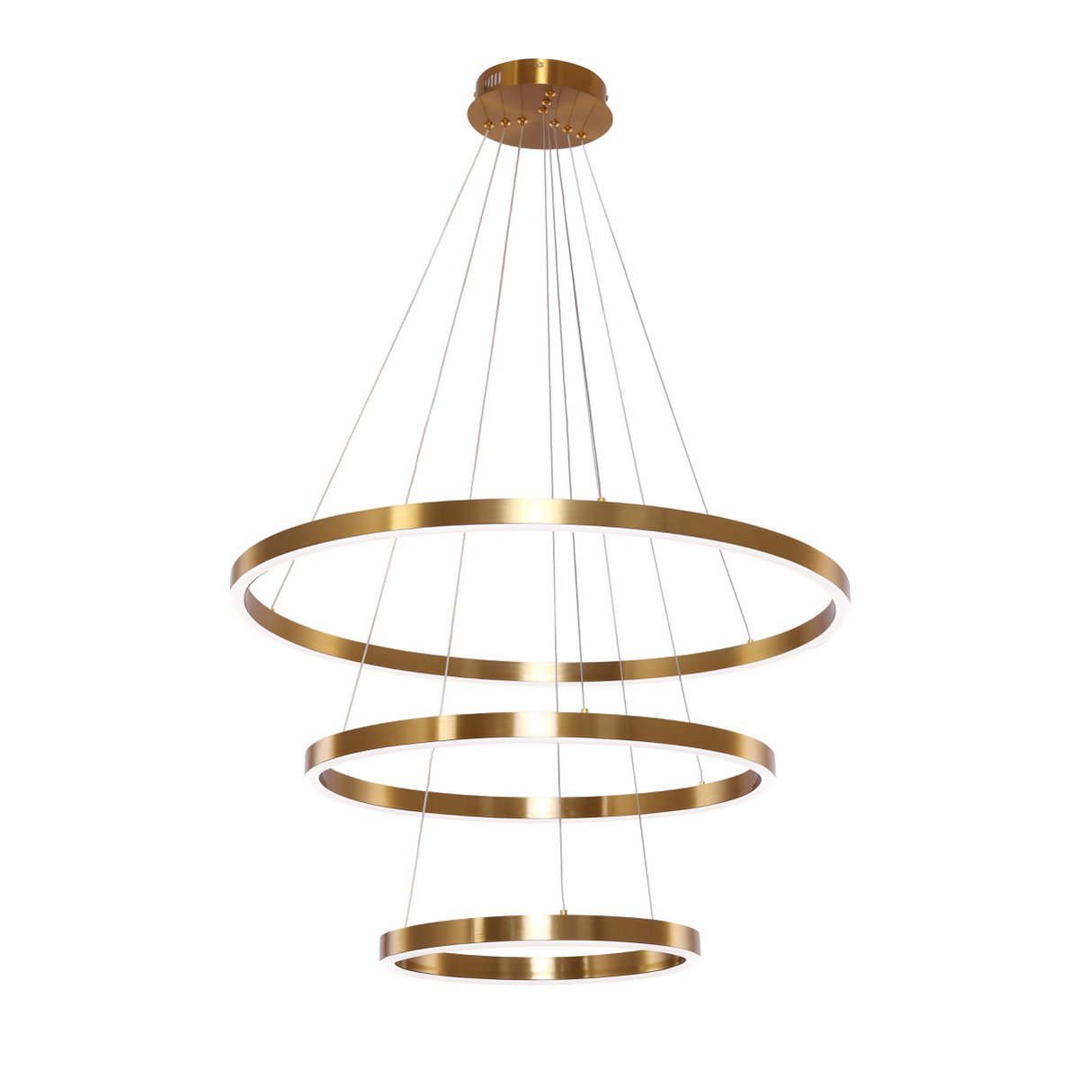 Copper Gold 3-Ring Hanglamp – Dimbare LED Plafondlamp |woon-meubel.nl