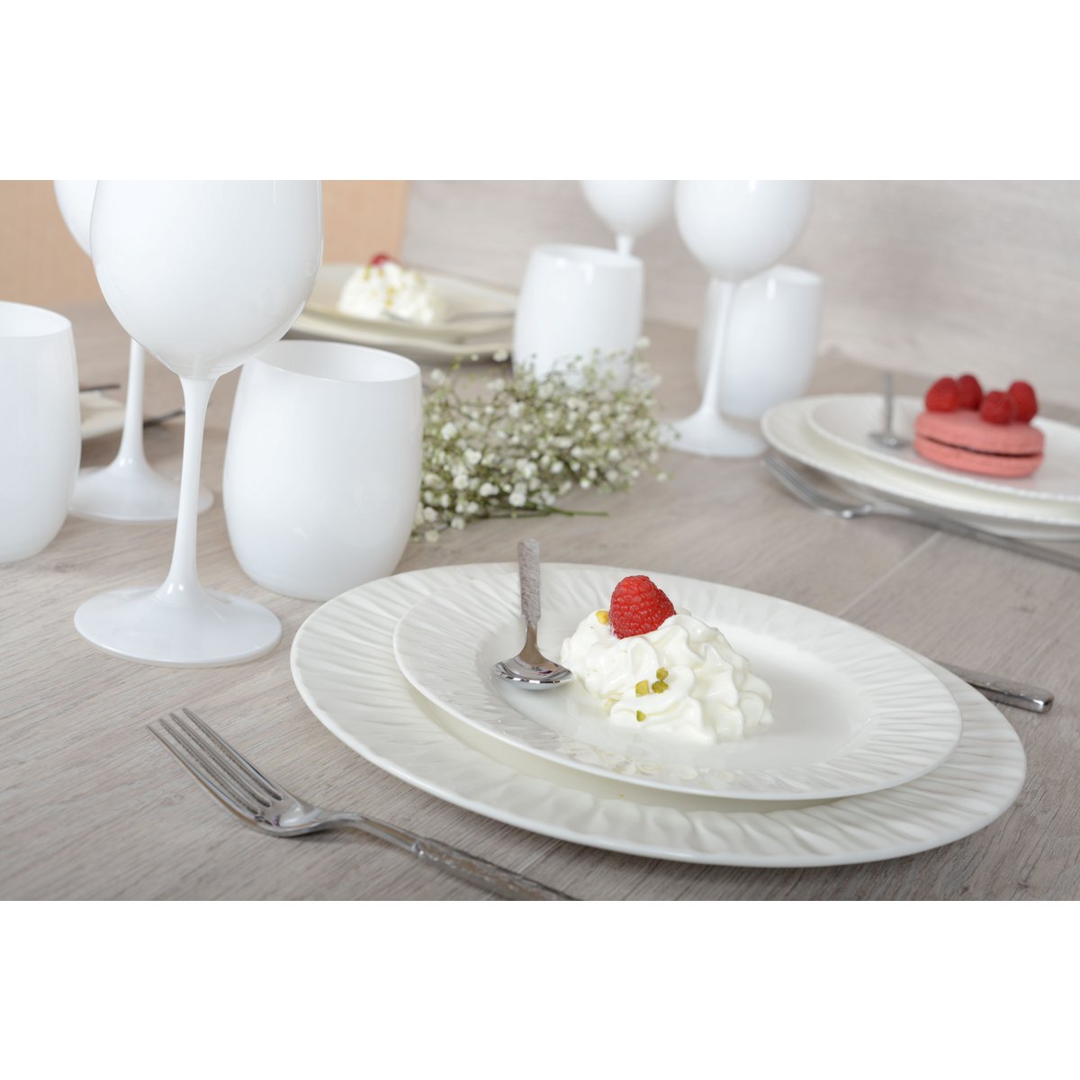 Lilia Witte Dessertbord 20cm – Aulica Porselein |woon-meubel.nl