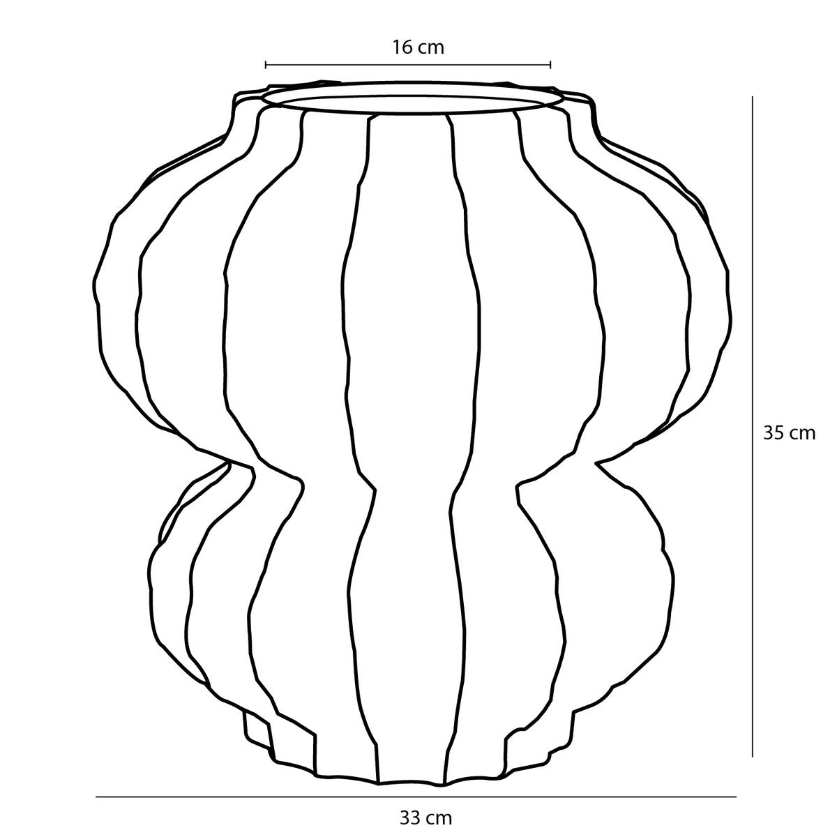 Vase Altea - H35 x Ø33 cm - Céramique - Or