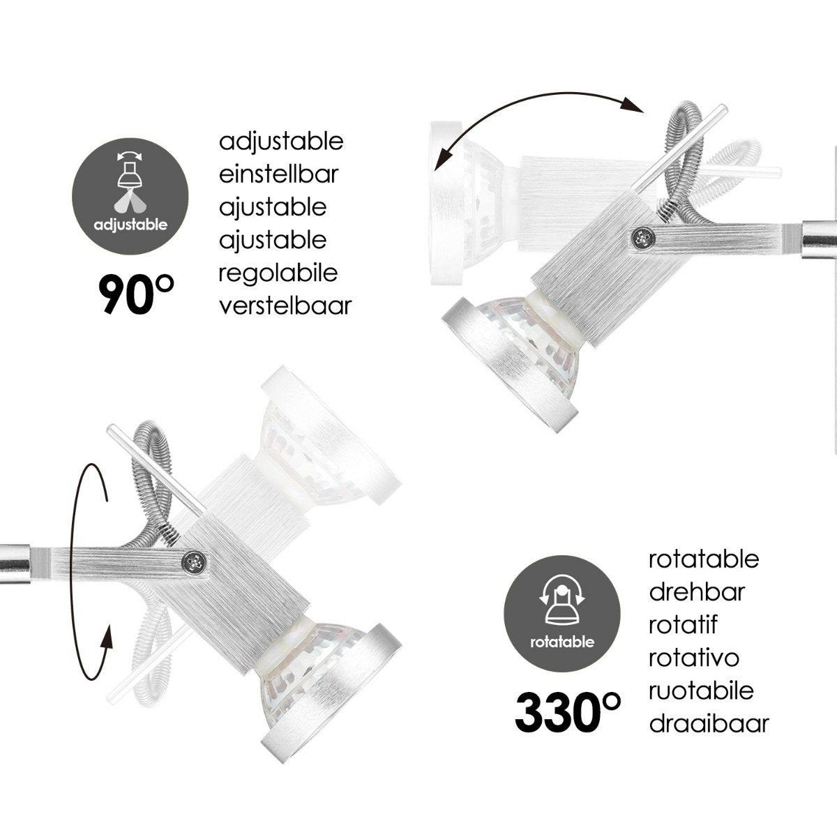 LED Wall Spot Cali - incl. dimmable LED lamp - steel