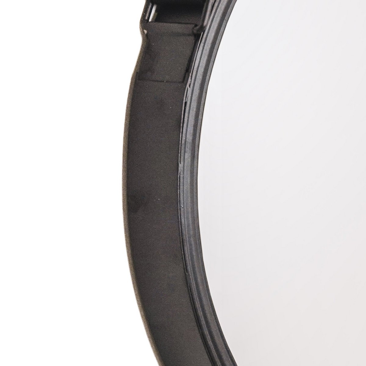 Mirror - Round Wall Mirror - Leather/Metal - Black - Ø30cm