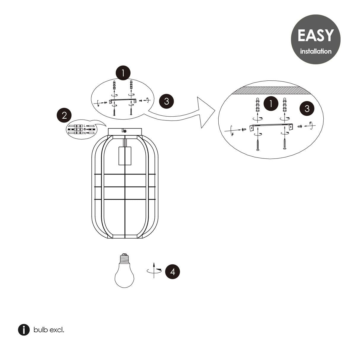 Modern LED Ceiling Lamp Nero L - black