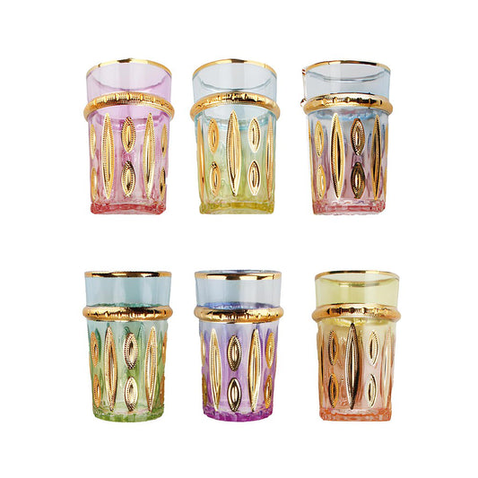 Gekleurde oosterse theekopjes - Set van 6 |woon-meubel.nl