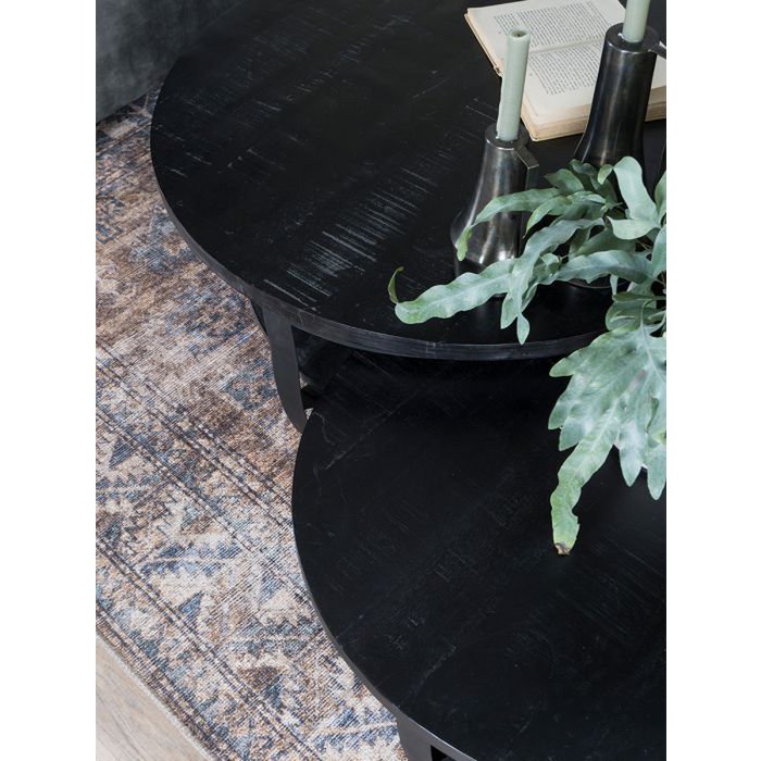 Salontafel Cilamon - 90 cm - Zwart blad dubbele plaat|woon-meubel.nl