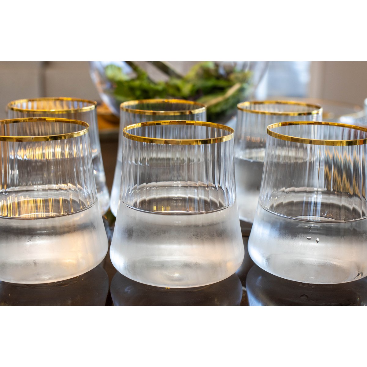 Waterglazen met Gouden Rand – Set van 6 – 350 ml – Luxe