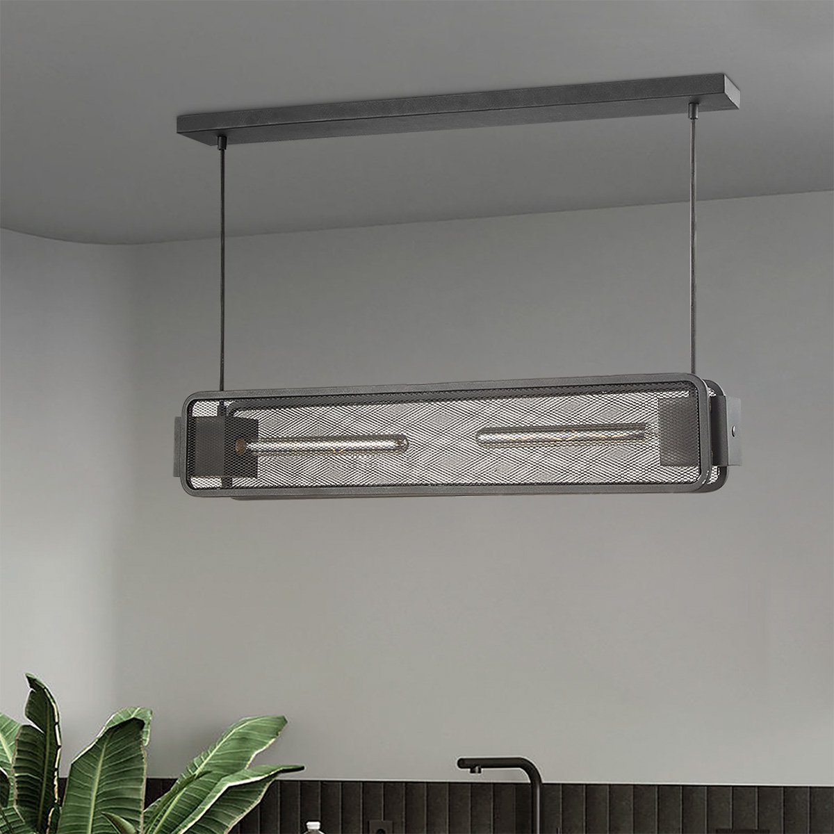 Hanging lamp Weave - Black - 80x12x150cm
