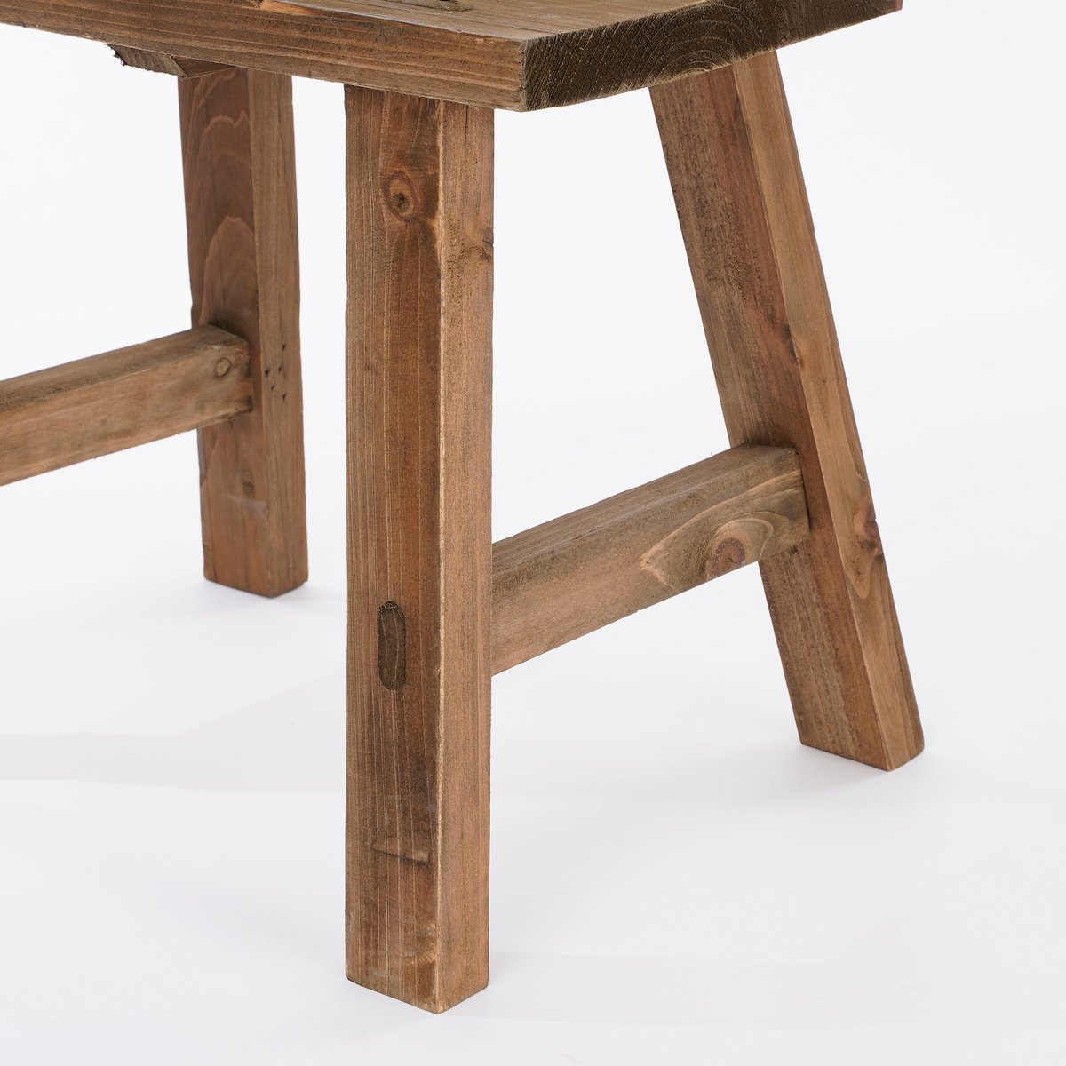 Bold Houten Krukje - Gerecycled Hout - Bruin |woon-meubel.nl