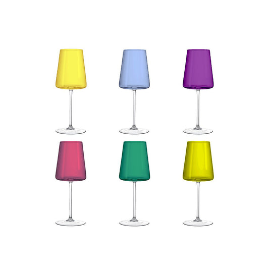Wijnglazen Set – 6 – 400 ml – Marie Design – Multicolor |woon-meubel.nl
