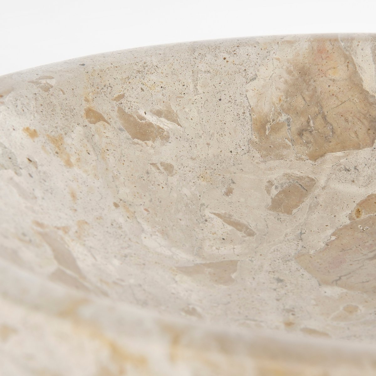 Bol sur pied Finnos - H11 x Ø25 cm - Marbre - Beige