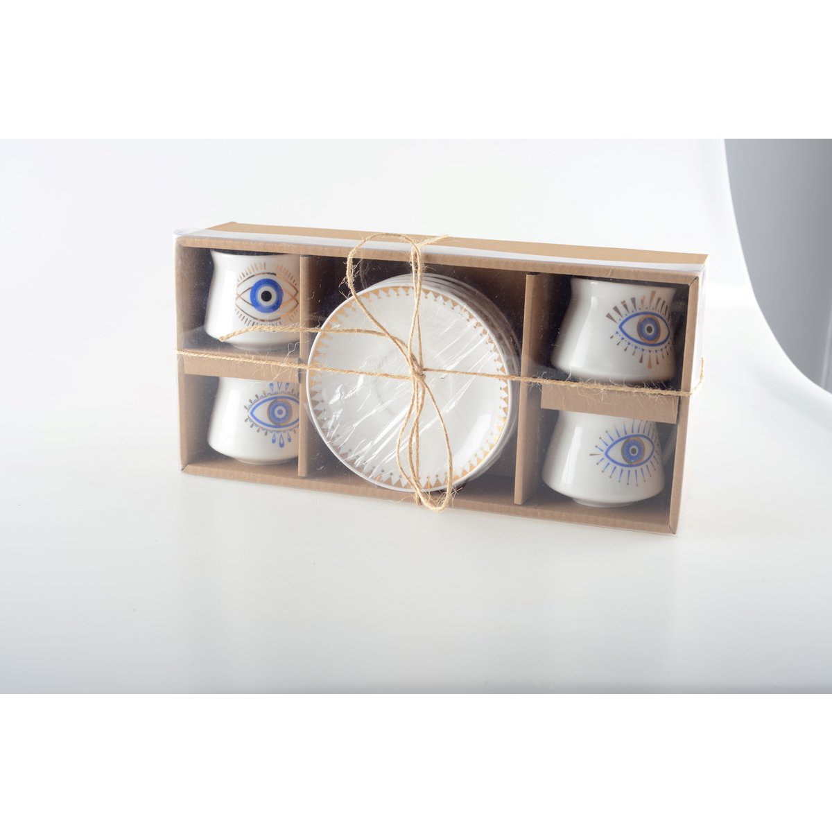 Koffiekopjes Geluksoog – Set van 4 | Geschenkdoos | Handgemaakt | Origineel Espresso Servies